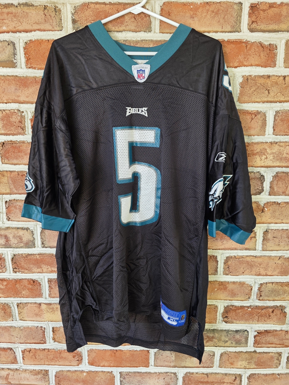 DONAVAN McNABB Reebok Black and Teal Philadelphia Eagles #5 Jersey